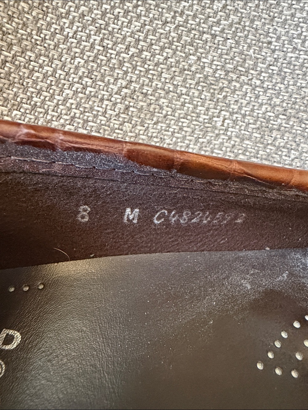 SAS Women's Metro Brown Croc-Embossed Leather Loafers w/Gold Bit, Sz 8 LIKE NEW - Picture 9 of 9